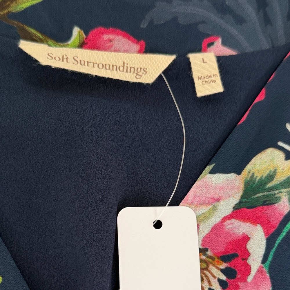 Soft Surroundings Samantha Maxi Floral Faux Wrap Dress size Large NWT - Picture 9 of 9